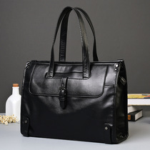 Hong Kong real leather man bag casual handbag shoulder bag large capacity slug - handed men business travel bag