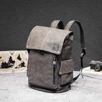 Hong Kong Mens Little Leather Backpack Simple Capacity Leisure Student Bookbag Fashion Trend