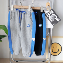 High quality children foreign air sports pants grey spring autumn male and female baby all-cotton sweatpants children casual long pants tide