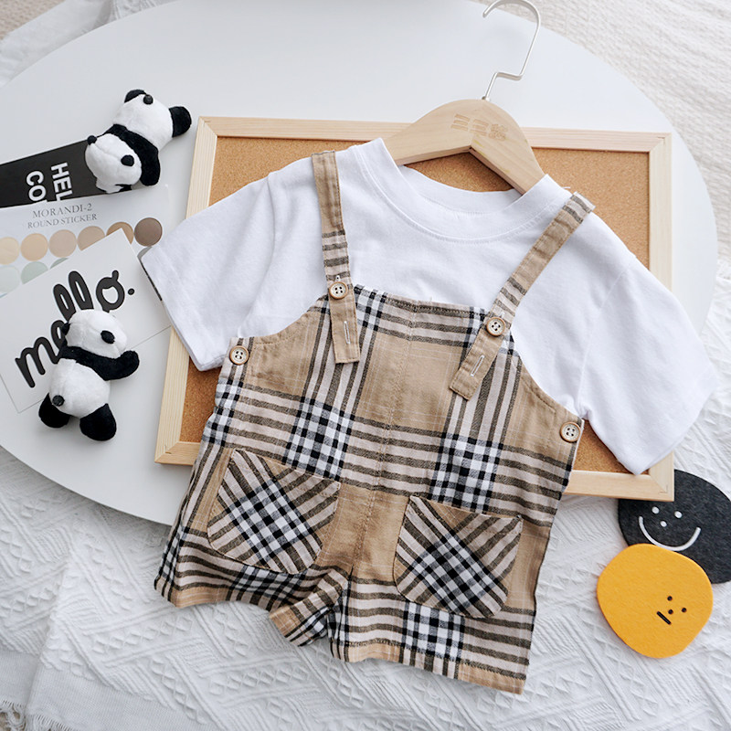 Baby Foreign Cuddling Bag Shorts for men and women Young Boy Plaid Summer Pants 1-3-Year-Old Baby Boy Summer Dress Baby Summer Clothing