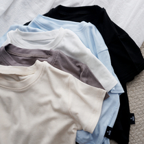 Baby mask T-shirt summer thin men and women children solid color short sleeve stretch top Baby foreign summer dress Korean version