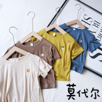 Baby Modal short sleeve T-shirt summer thin baby Ice Silk T-shirt men and women children summer dress Korean top tide tide