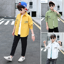 Boys shirt long-sleeved cotton trend 2021 New Chinese big spring and autumn coat tide Korean version of foreign-style childrens spring dress