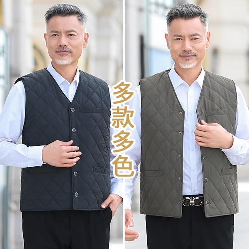 Зимний шерстяной удерживающий тепло жилет, для среднего возраста, увеличенная толщина