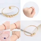 Бусины, глянцевое украшение-шарик, браслет из бисера ручной работы, браслет с одной бусиной, аксессуары, 14 карат