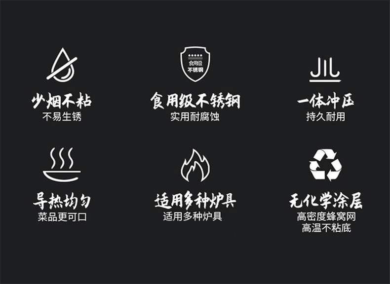 德国Debo 蜂窝无涂层不锈钢炒锅 图2