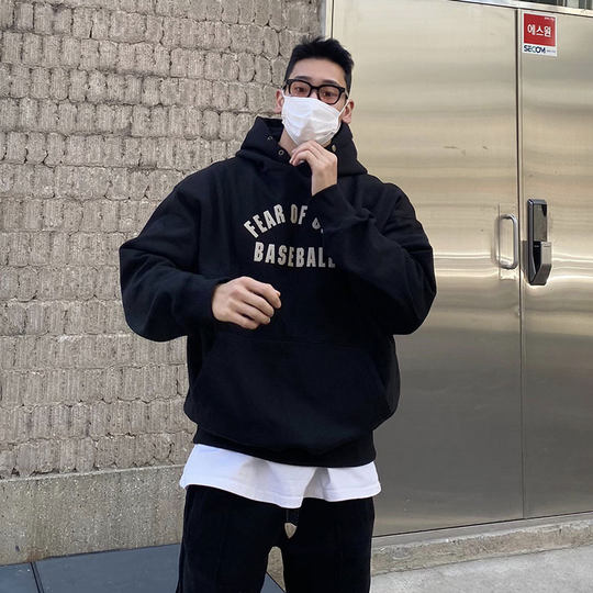 美式卫衣男连帽秋冬款潮牌运动外套加绒加厚宽松健身训练套头衫