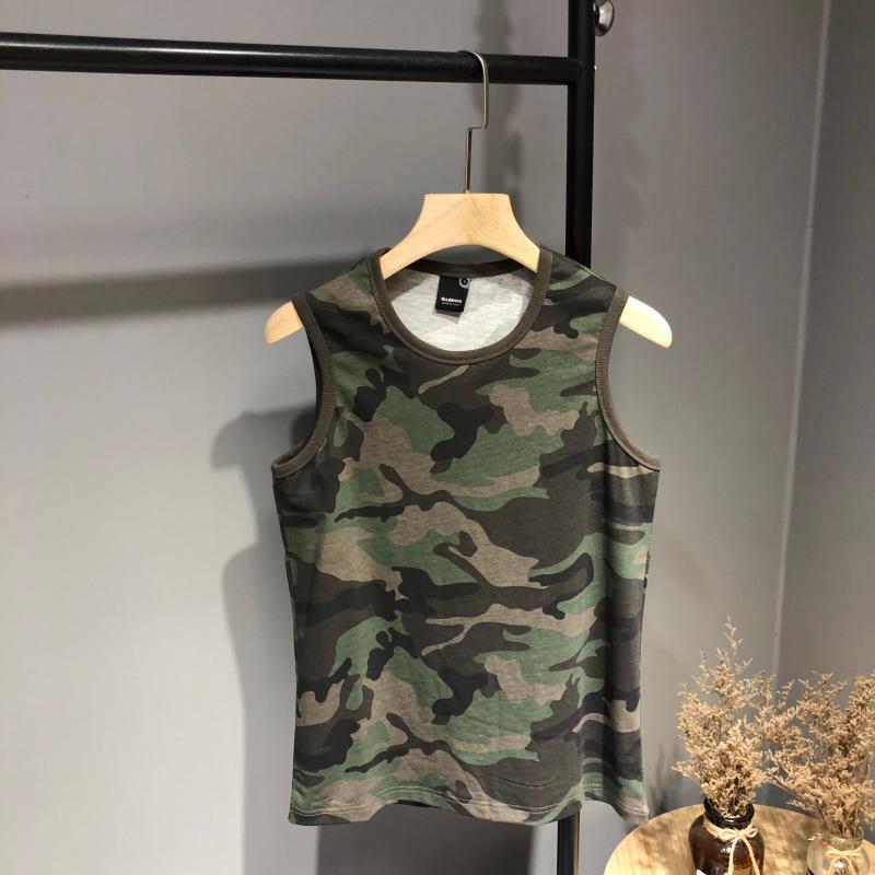 Us Exclusive! Super Stylish! Summer Men's Sports Casual Camouflage Pure Cotton Sleeveless Tank Top Undershirt Trendy