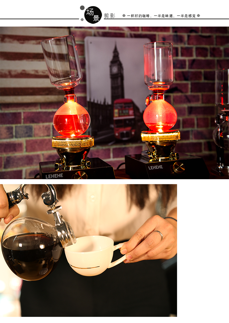 Yami YAMI siphon cà phê nồi nấu nhà siphon nồi đặt máy pha cà phê thủy tinh để gửi máy xay bình pha cafe mini
