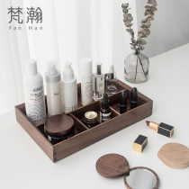 Fanhan Japanese wooden cosmetics storage box desktop lipstick perfume storage tray home office sundries storage box