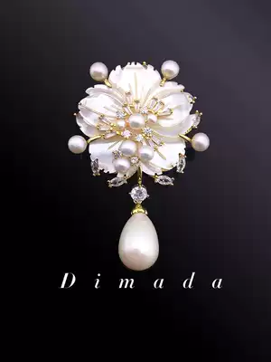 D M D Dimanda golden cherry blossom brooch corsage pin female accessories Korean high-end luxury temperament simple