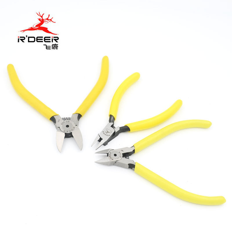 Flying deer 5 inch 6 inch water mouth pliers oblique mouth pliers Oblique mouth pliers with spring wire cutting pliers Small manual model plastic cutting pliers