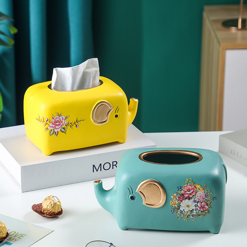 European style ceramic tissue box, living room decoration, paper drawer, creative European style luxury living room, tea table,