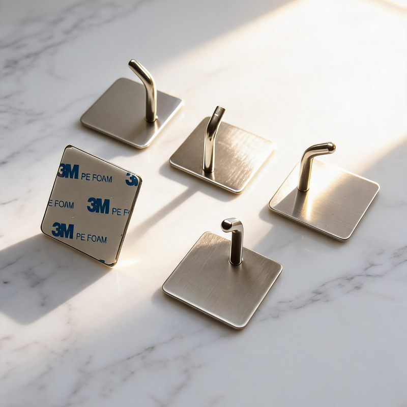 304 Stainless Steel Hooks, No-Drill, 3m Double-Sided Tape, Traceless, Strong Adhesive, Self-Adhesive, Heavy-Duty Wall Hooks 304 Stainless Steel Hooks, No-Drill, 3m Double-Sided Tape, Traceless, Strong Adhesive, Self-Adhesive, Heavy-Duty Wall Hooks