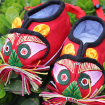 Mens and womens baby cloth shoes Baby tiger shoes spring and autumn soft-soled tiger shoes hand-embroidered red full moon year-old toddler