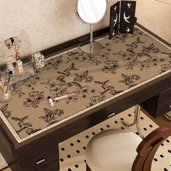 Medieval style bedroom dressing table table mat, light luxury and high-end feeling, oil-proof and waterproof table top protection, american dressing table tablecloth Medieval style bedroom dressing table table mat, light luxury and high-end feeling, oil-proof and waterproof table top protection, american dressing table tablecloth