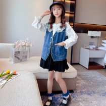 Girls Autumn Horse Clips Childrens Fashion Vest Jacket 2021 Spring and Autumn Wear Vest for Girls