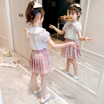 Girl Clothing Summer Nets Red Fried Street Jk Lining Suit Dress 2022 New Hanfan Middle Child Summer Little Girl Clothes