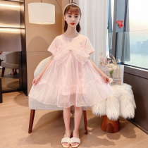 Girls dress Summer princess online dress with dress 2022 new Han Fan CUHK Tong Summer little girls thin dress