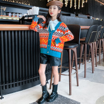 Womens dress autumn dress foreign cardigan sweater 2021 New Korean version of the childrens fashion thread coat knitted coat