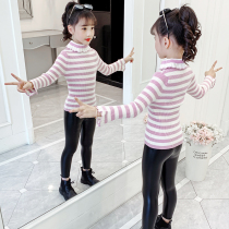 Womens autumn striped sweater 2021 spring and autumn clothes new childrens coat little girl foreign style base shirt tide