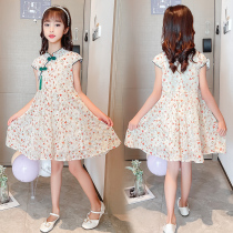 6 Girls Dress Summer Qipao Burqa Dress 2022 New 7 CUHK Child Summer Dress 8 Girl Ocean Gas Skirt 9 years old