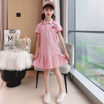Girl Clothes Summer Academy Wind Polo Dress dress 2022 New Han Fan CUHK Girl girl Ocean Gas Short sleeves Dresses