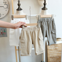 (Casual Overalls) Boy Pants Summer Seven) Pants Baby Thin Pantypants Children Shorts Outside Wearing Mid Pants Tide