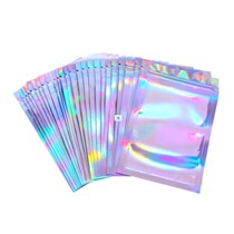 100pcs Translucent Zip Lock Bags Holographic Storage Bag Xma
