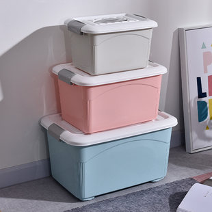 Storage box Student dormitory small snack storage box Clothes and toys finishing box Plastic three-piece set with lid