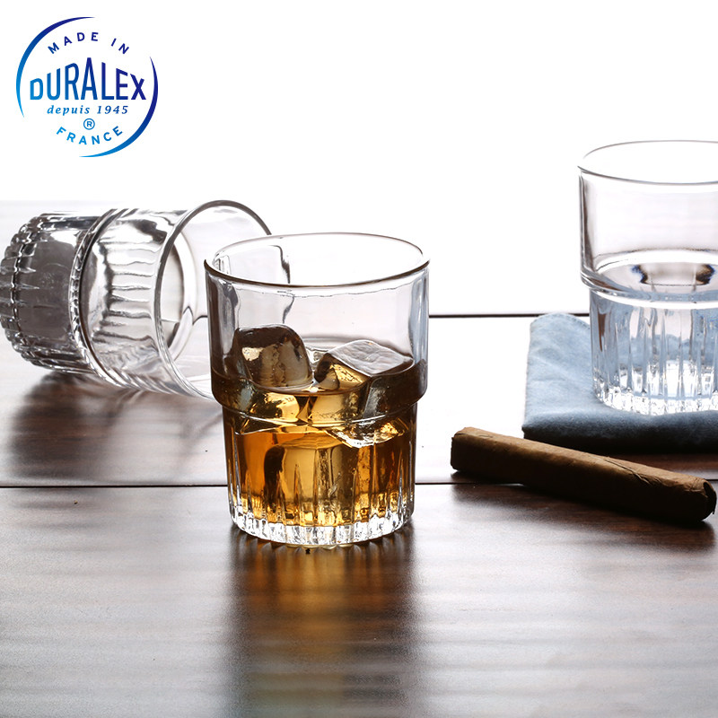 法国进口 Duralex 多莱斯 浅蓝鸾尾花纹 水杯 250ml*4只 天猫优惠券折后￥24.9包邮（￥69.9-45）足球纹260ml*4只可选 另有威士忌杯