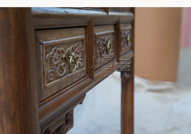 Cổ điển gỗ rắn Ming và Qing đồ cổ dải bảng hiên hiên bàn cho bảng 榆木 神 - Bàn / Bàn 	bộ bàn ghế gỗ phòng khách cổ điển