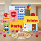 Male and Female Baby's First Birthday Party Birthday Party Layout Background Wall Dopamine Kt Board Scene Decoration Atmosphere