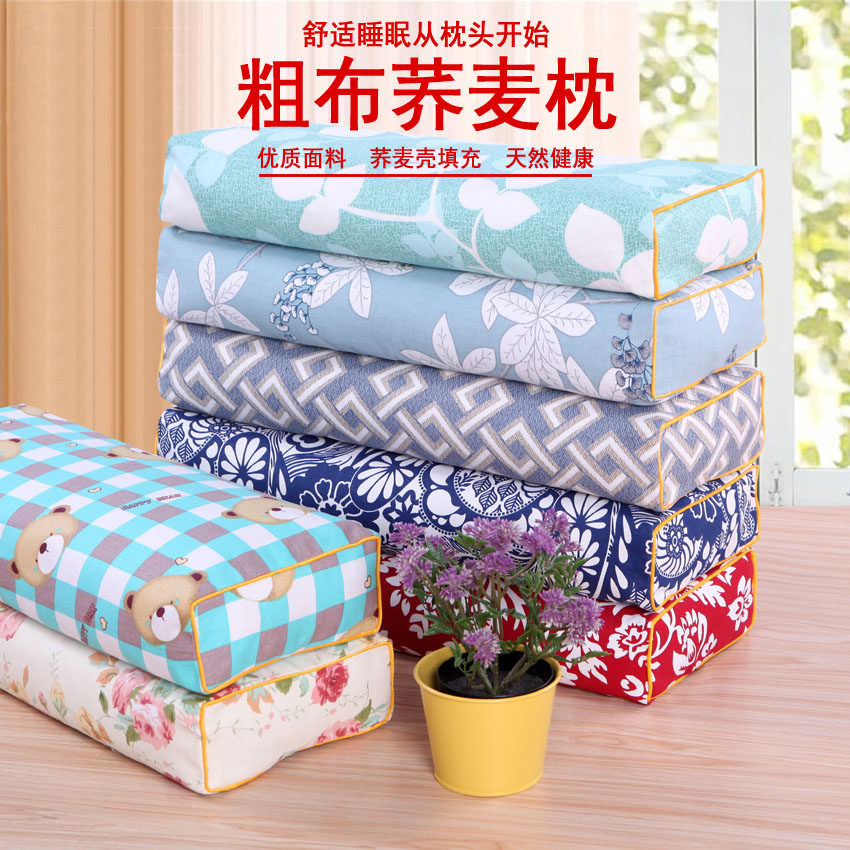 Printed rude pillow sleeping pillow square buckwheat pillow repair single double neck buckwheat pillow
