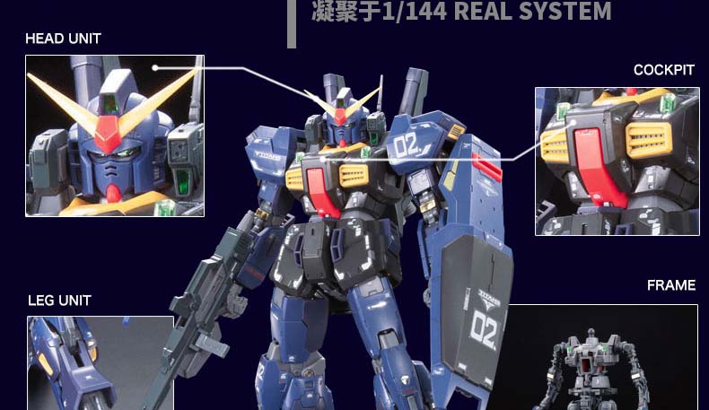 Bandai Lắp ráp mô hình Gundam RG 07 1/144 RX-178 MK-2 Black Titans Thỏ đen - Gundam / Mech Model / Robot / Transformers gundam mô hình