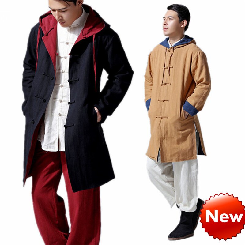 Spring and autumn Great size Retro disc buckle Long shirt Chinese style Tang clothes linen casual Curisewear Travel Zen manmade cotton linen jacket