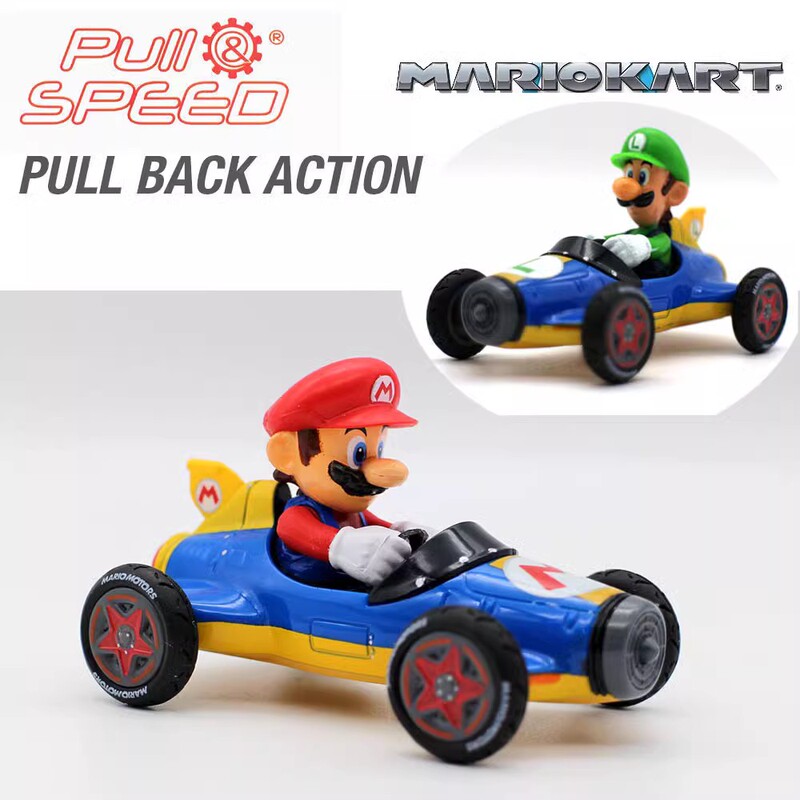In-Stock Genuine Foreign Trade Children's Toy Car Super Mario Mario Kart Pull-Back Toy Car Simulation Car