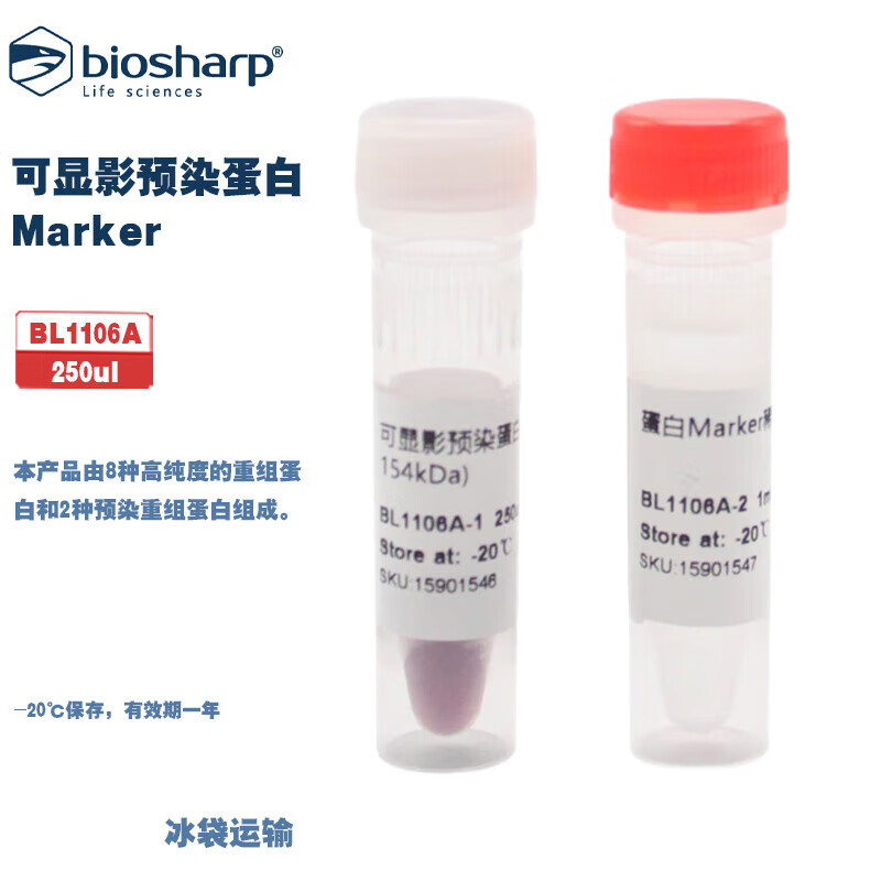 白鲨 BL1106A 可显影预染蛋白Marker（12-154kDa）250ul/支