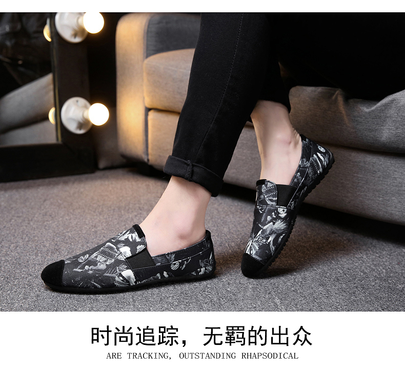 Giày vải mùa xuân và mùa hè Giày nam giày thông thường một đôi giày lười giày khử mùi Giày thủy triều nam thoáng khí giày vải Bắc Kinh cũ giày thể thao nam hàng hiệu