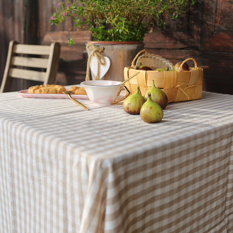 Bắc Âu Mỹ Mục Vụ Địa Trung Hải vải nắp lanh làng kẻ sọc bông khăn khăn ăn placemats khăn trải bàn kiểu phương Tây bàn ăn - Khăn trải bàn khăn trải bàn không thấm nước