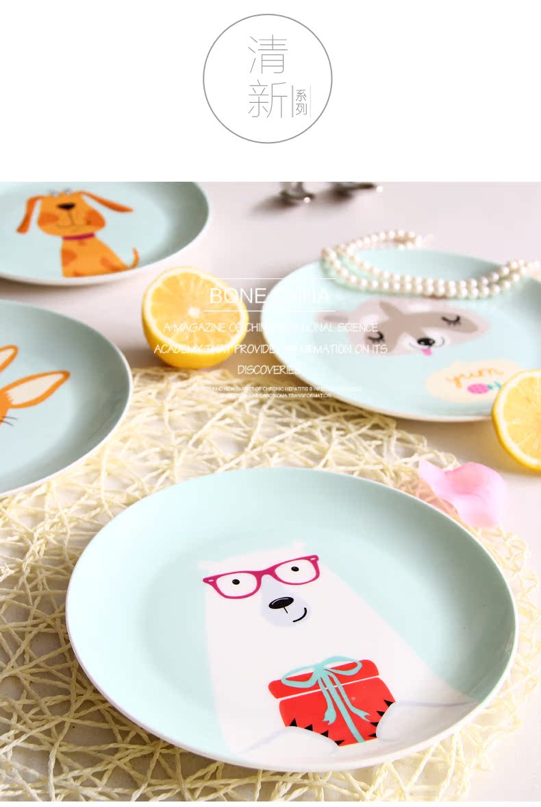 Ipads China cartoon dish ceramic plate of children offer creative beefsteak snack plate cartoon China plate