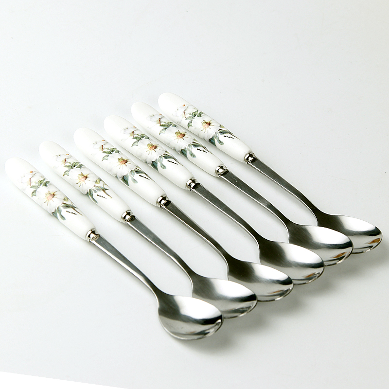 [article to transport] han edition ipads China tea service of form a complete set of coffee spoon 】 【 small coffee spoon, spoon, ceramic cream run out