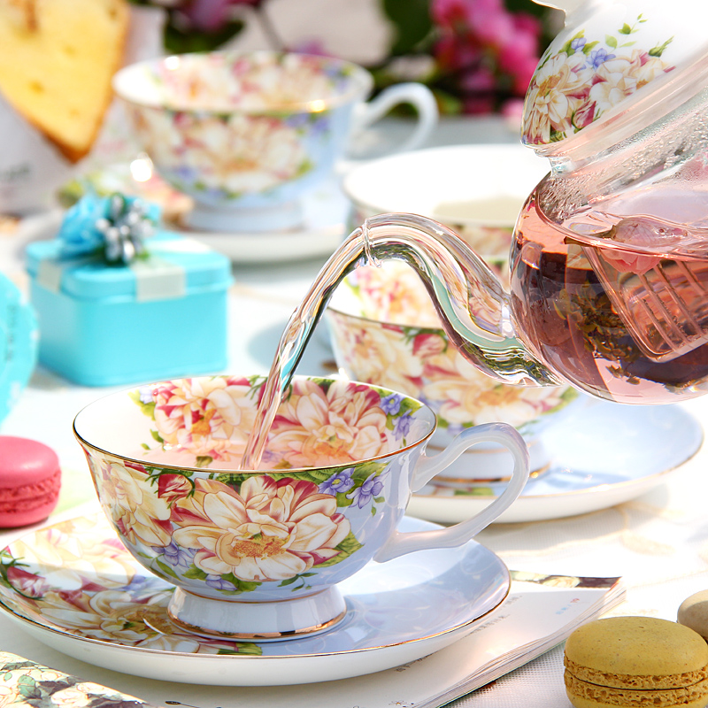 Afternoon tea tea cups fruit tea pot set heating ceramic light key-2 luxury glass tea cups household candles