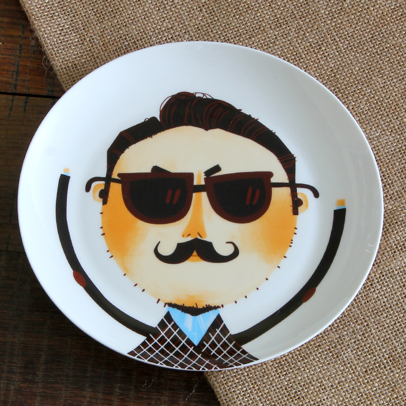 Ipads China cartoon dish ceramic plate of children offer creative beefsteak snack plate cartoon China plate
