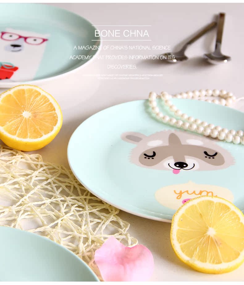 Ipads China cartoon dish ceramic plate of children offer creative beefsteak snack plate cartoon China plate