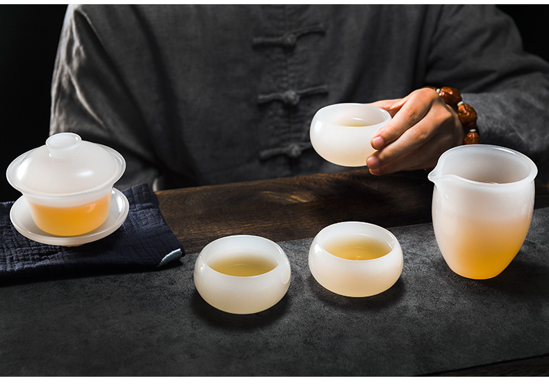 RongShan hall jade porcelain cup sample tea cup masters cup bowl of the big, white porcelain glass colored glaze single cup lamp that kung fu tea set