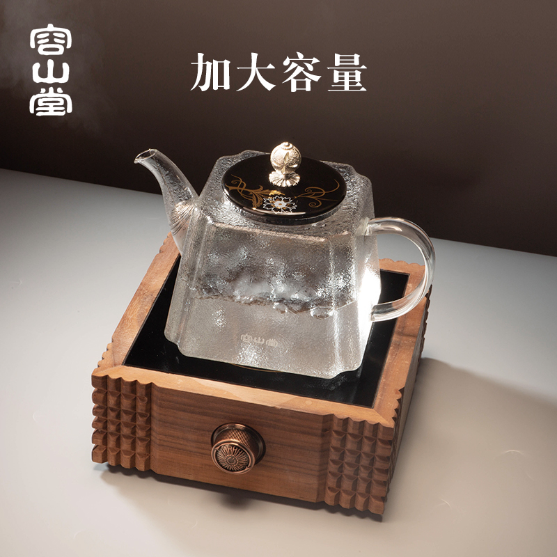 RongShan glass kettle ceramic coppering. As silver pot button # heat happens electrical TaoLu tea stove capacity boiled tea tea set