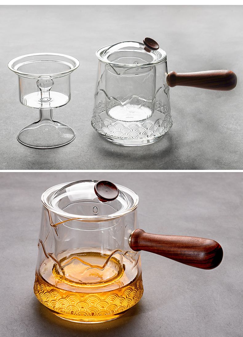 RongShan hall, the steam boiling tea glass teapot side electric TaoLu suit small household black tea steaming tea kettle