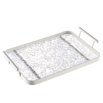 Creamy style rectangular acrylic high-end light luxury tea tray
