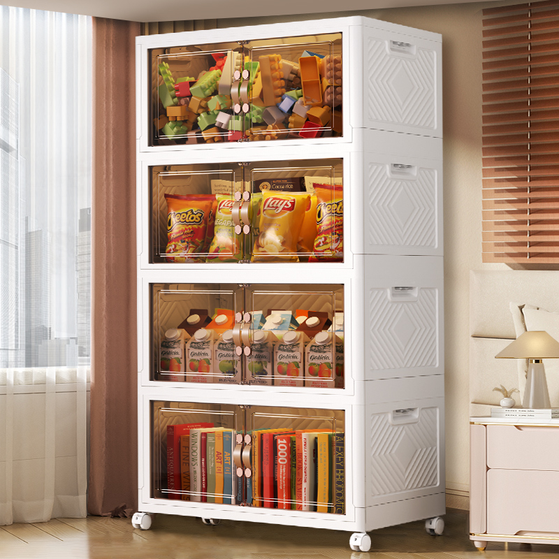 Snack containing cabinet Home Multilayer free of mounting lockers Sub-removable plastic children clothes folding disposal cabinet-Taobao